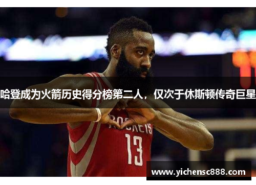 哈登成为火箭历史得分榜第二人，仅次于休斯顿传奇巨星